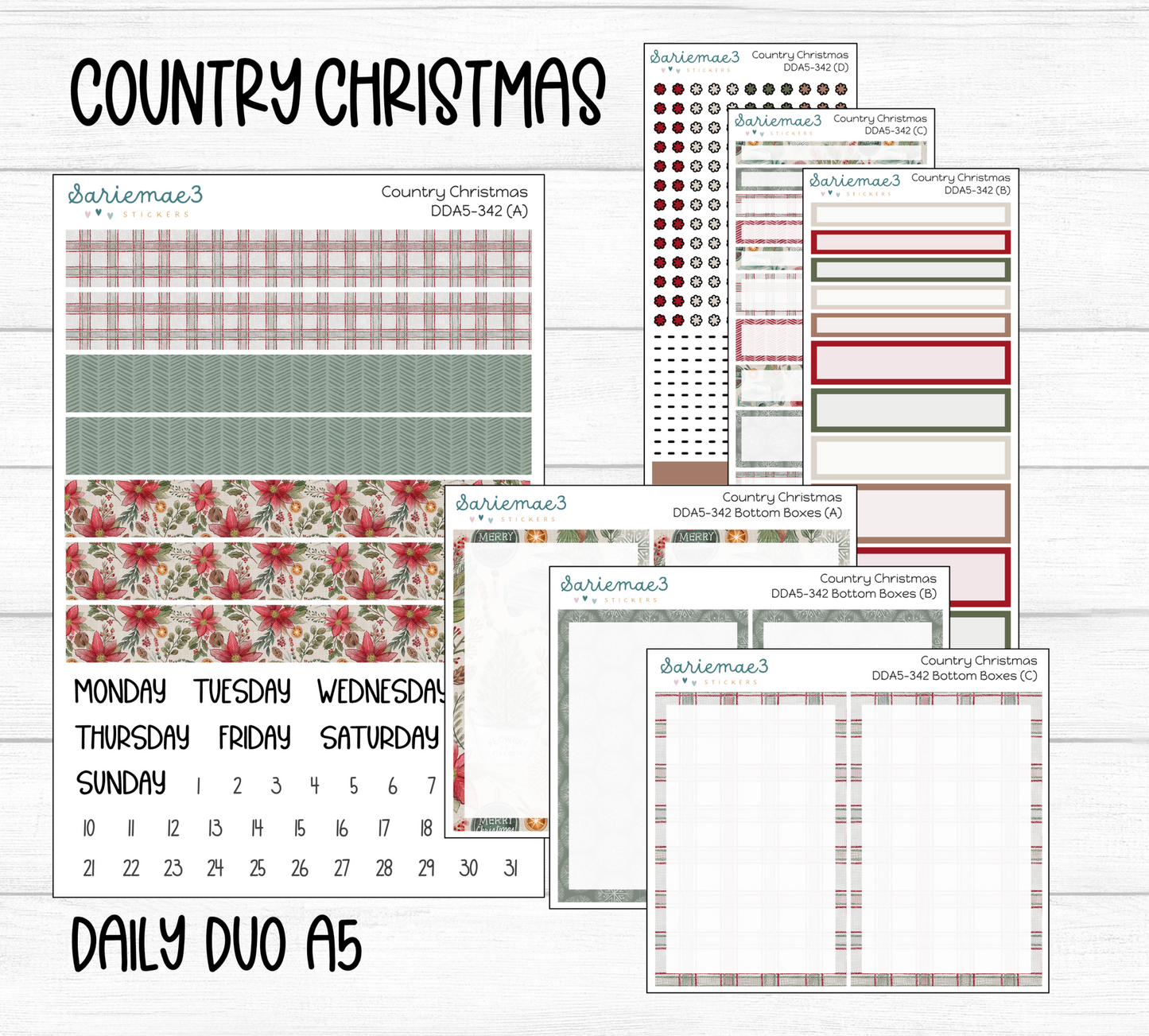 Daily Duo Kit (A5), Country Christmas, DDA5-342