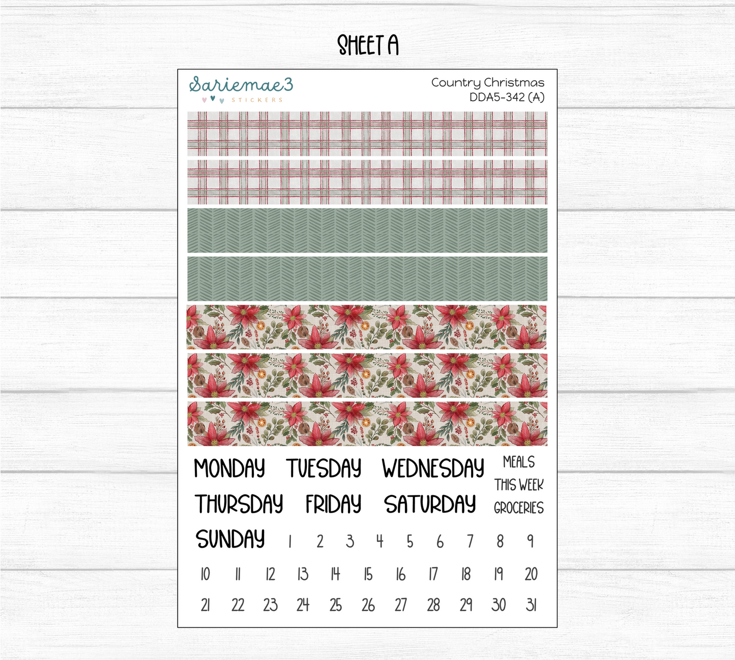 Daily Duo Kit (A5), Country Christmas, DDA5-342