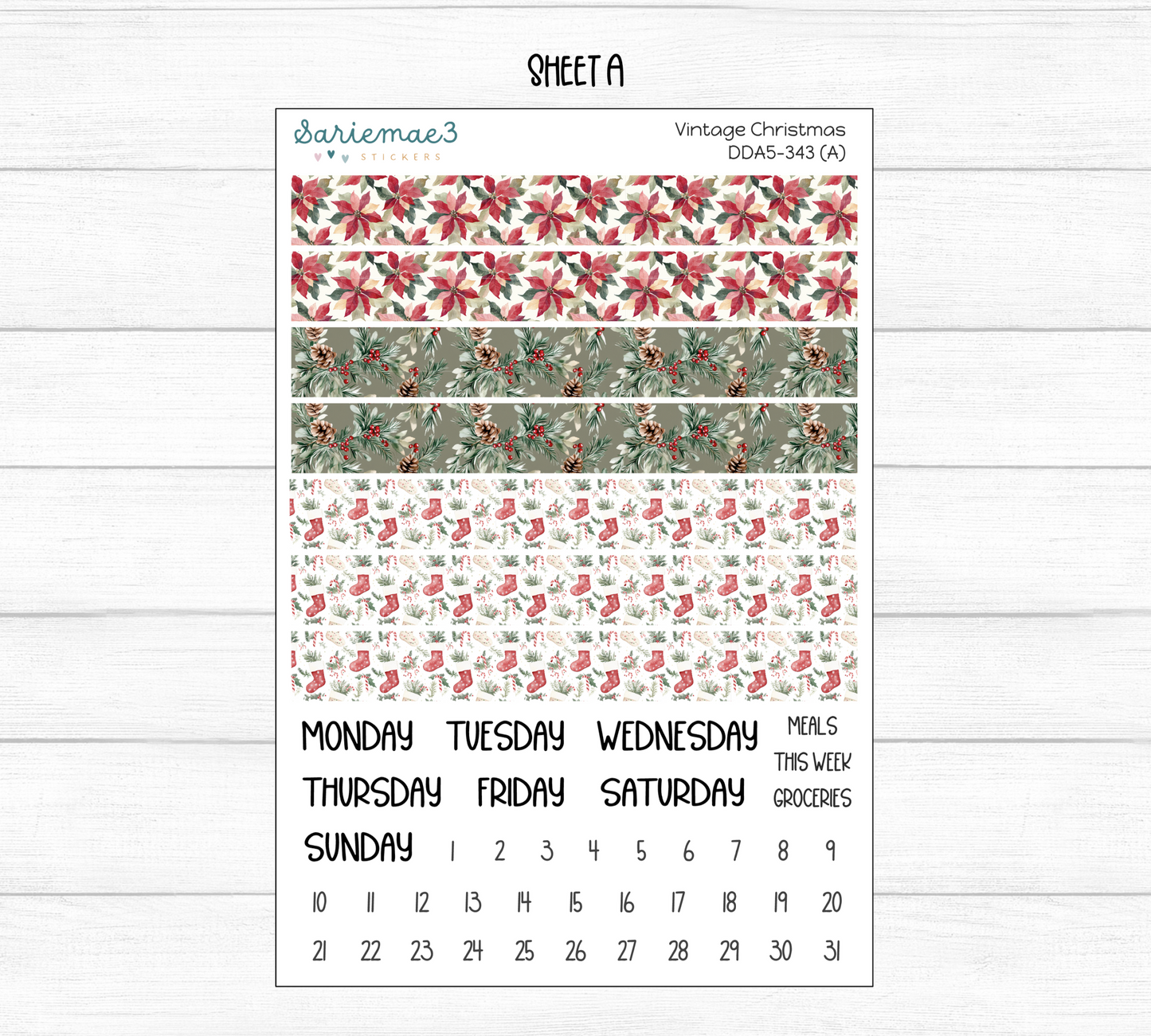 Daily Duo Kit (A5), Vintage Christmas, DDA5-343