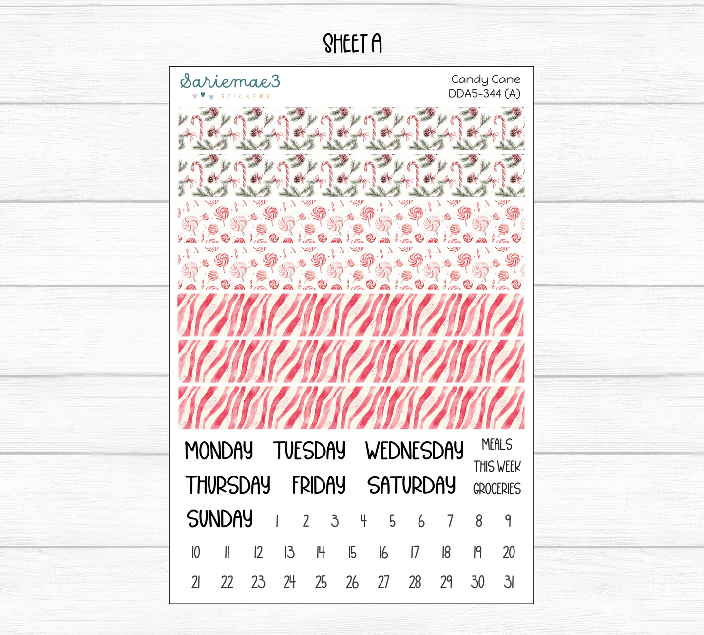 Daily Duo Kit (A5), Candy Cane, DDA5-344