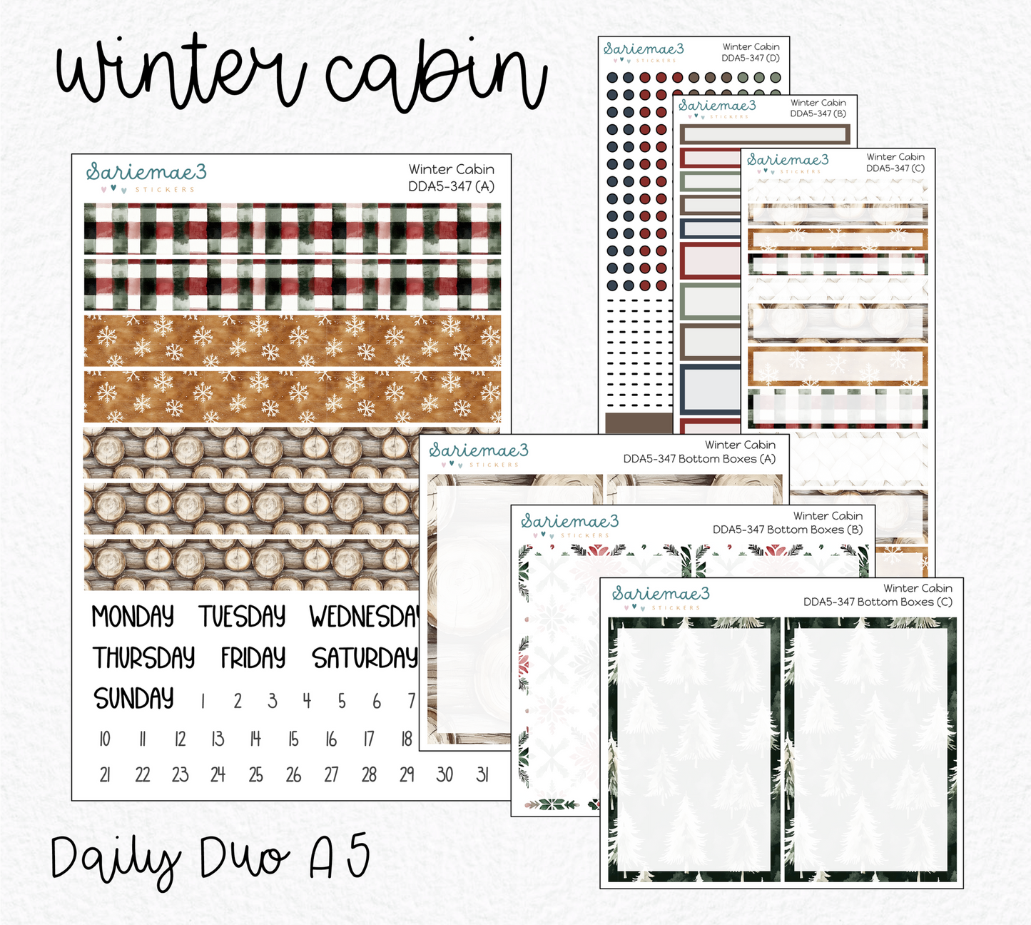 Daily Duo Kit (A5), Winter Cabin, DDA5-347