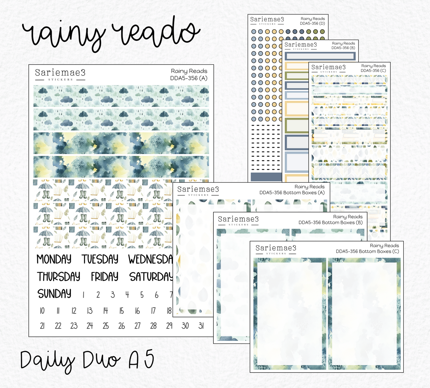 Daily Duo Kit (A5), Rainy Reads, DDA5-356