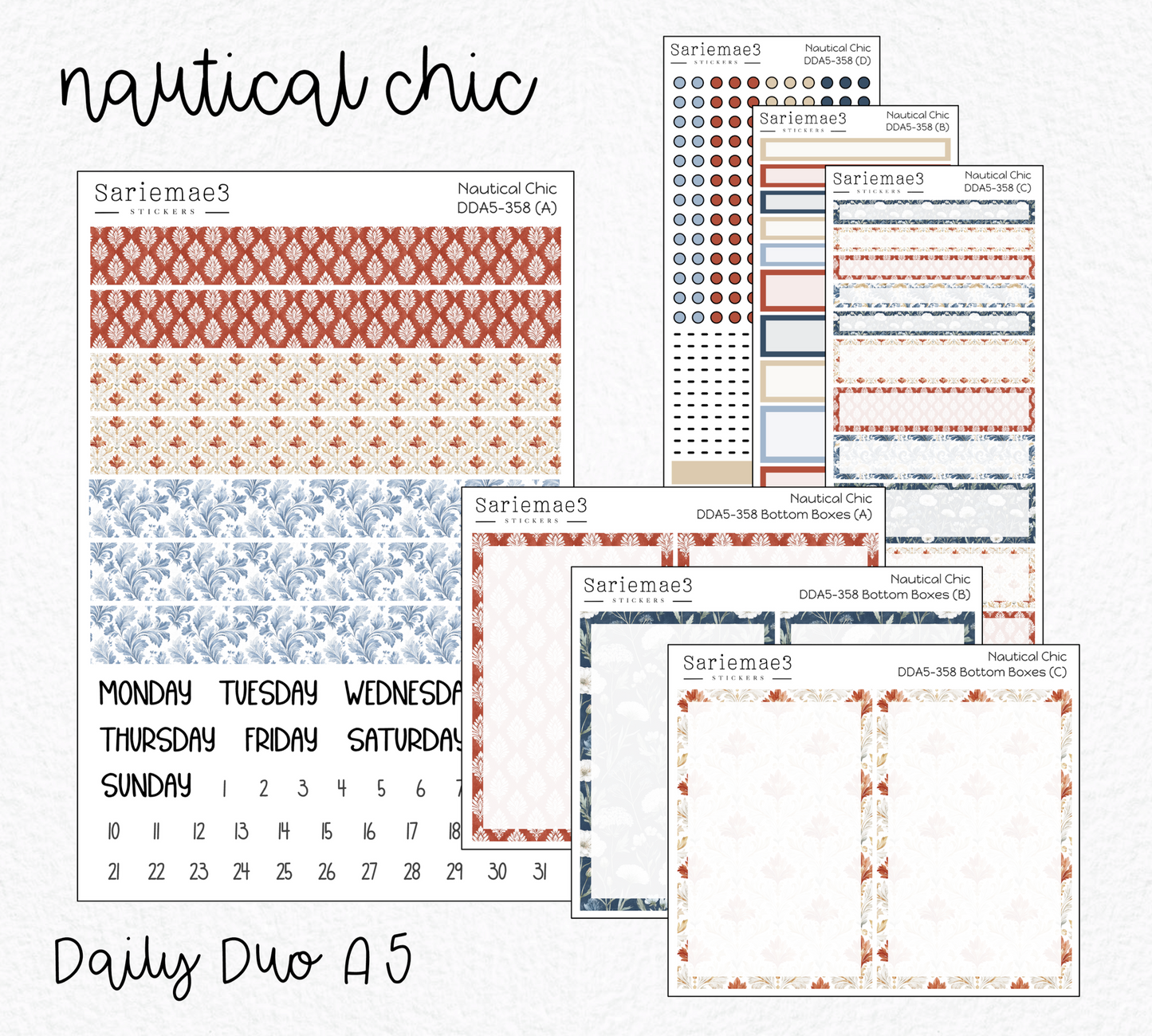 Daily Duo Kit (A5), Nautical Chic, DDA5-358