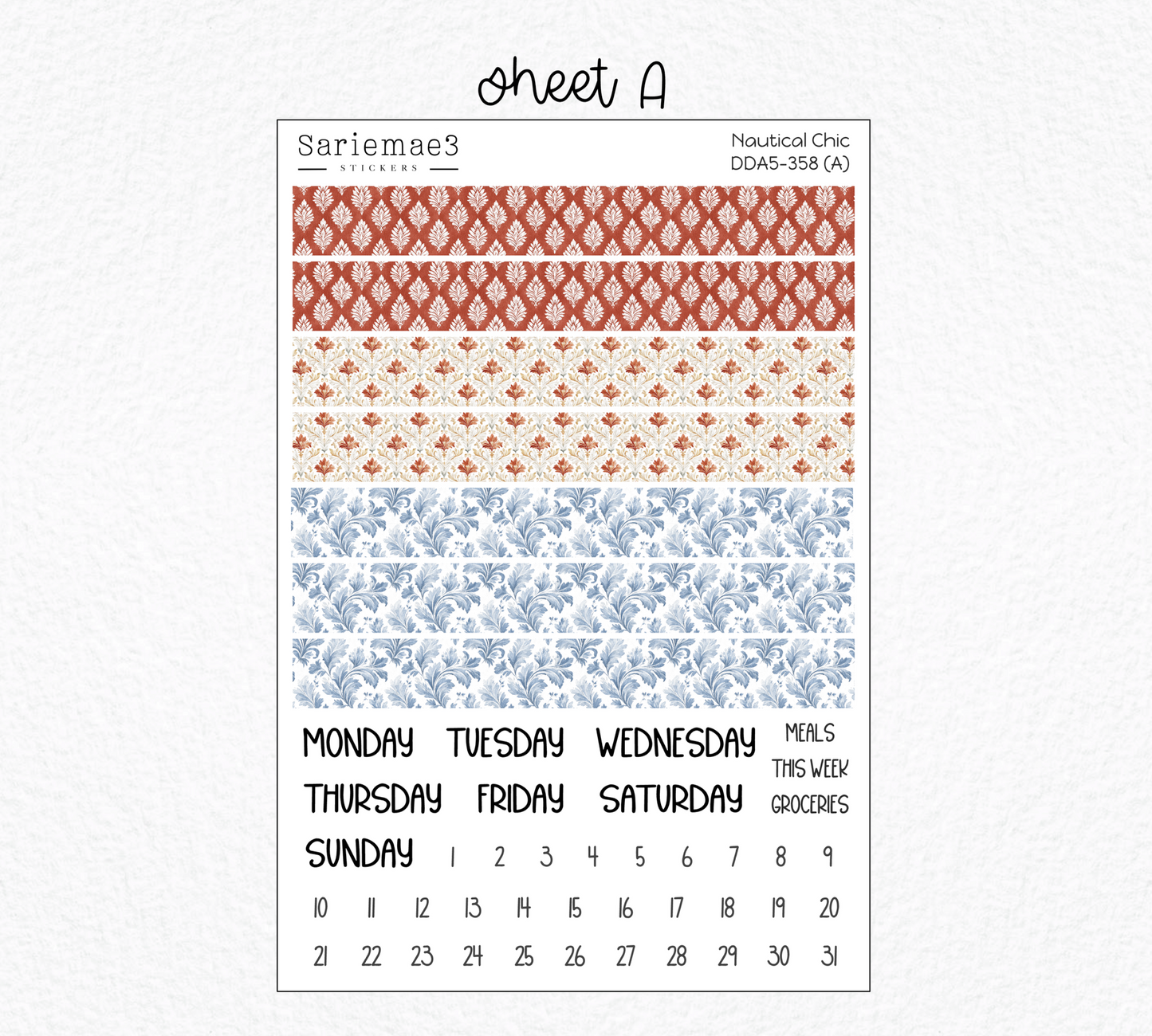 Daily Duo Kit (A5), Nautical Chic, DDA5-358