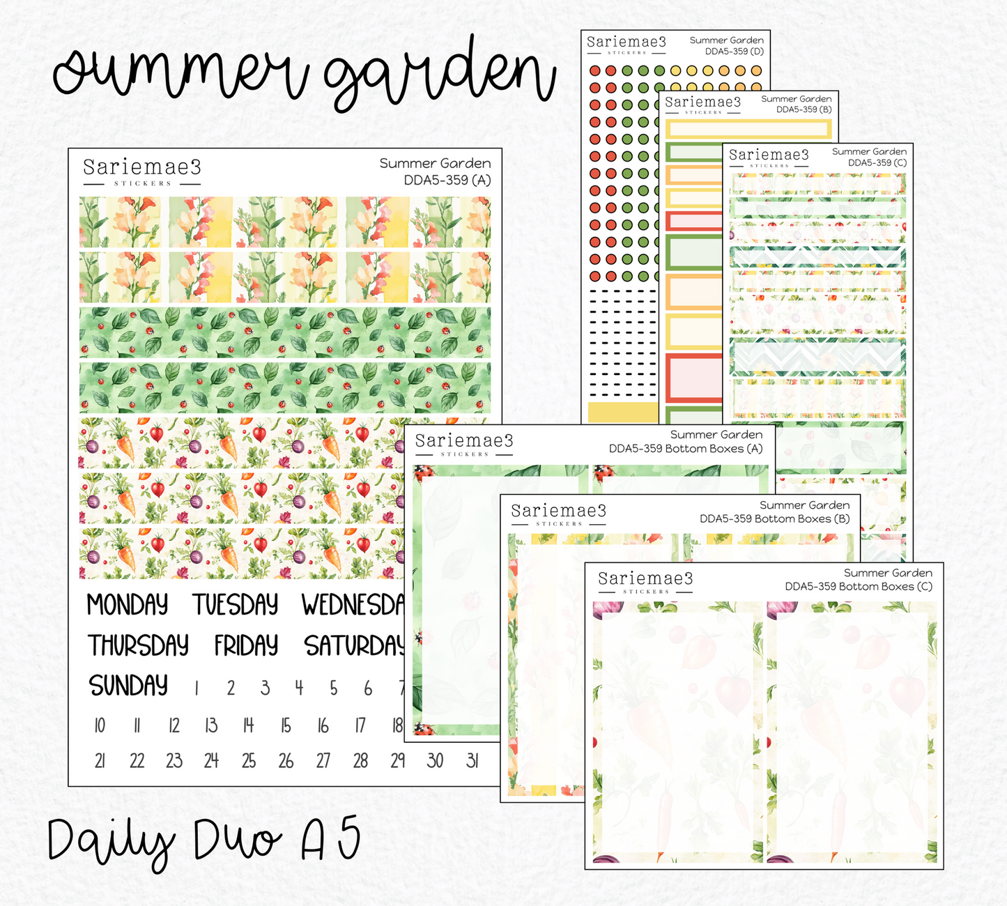 Daily Duo Kit (A5), Summer Garden, DDA5-359