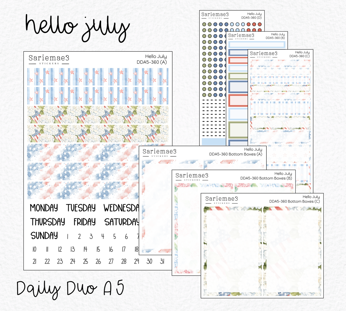 Daily Duo Kit (A5), Hello July, DDA5-360