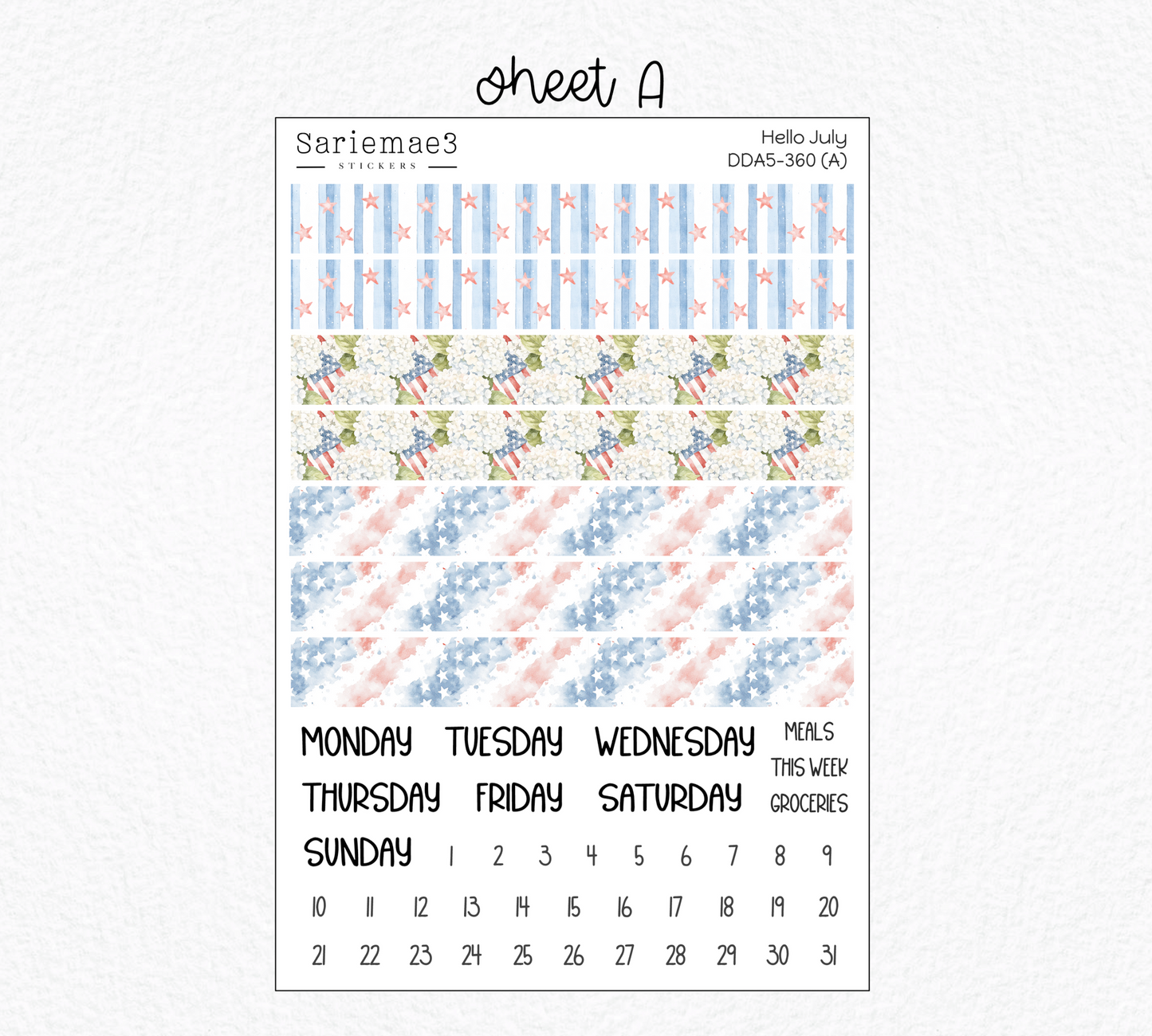 Daily Duo Kit (A5), Hello July, DDA5-360