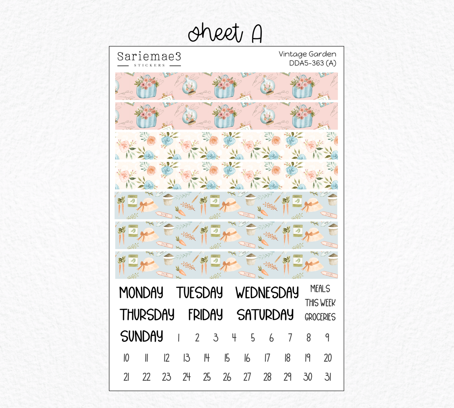 Daily Duo Kit (A5), Vintage Garden, DDA5-363