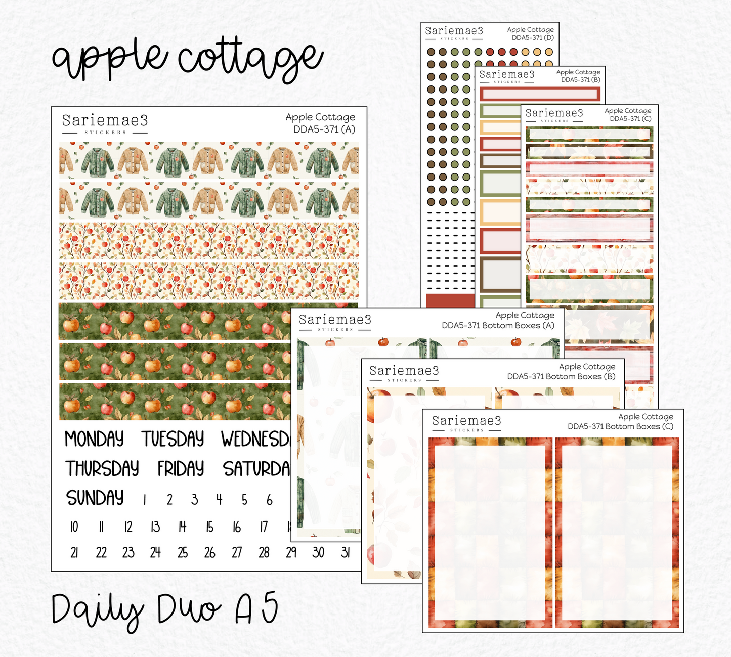 Daily Duo Kit (A5), Apple Cottage, DDA5-371