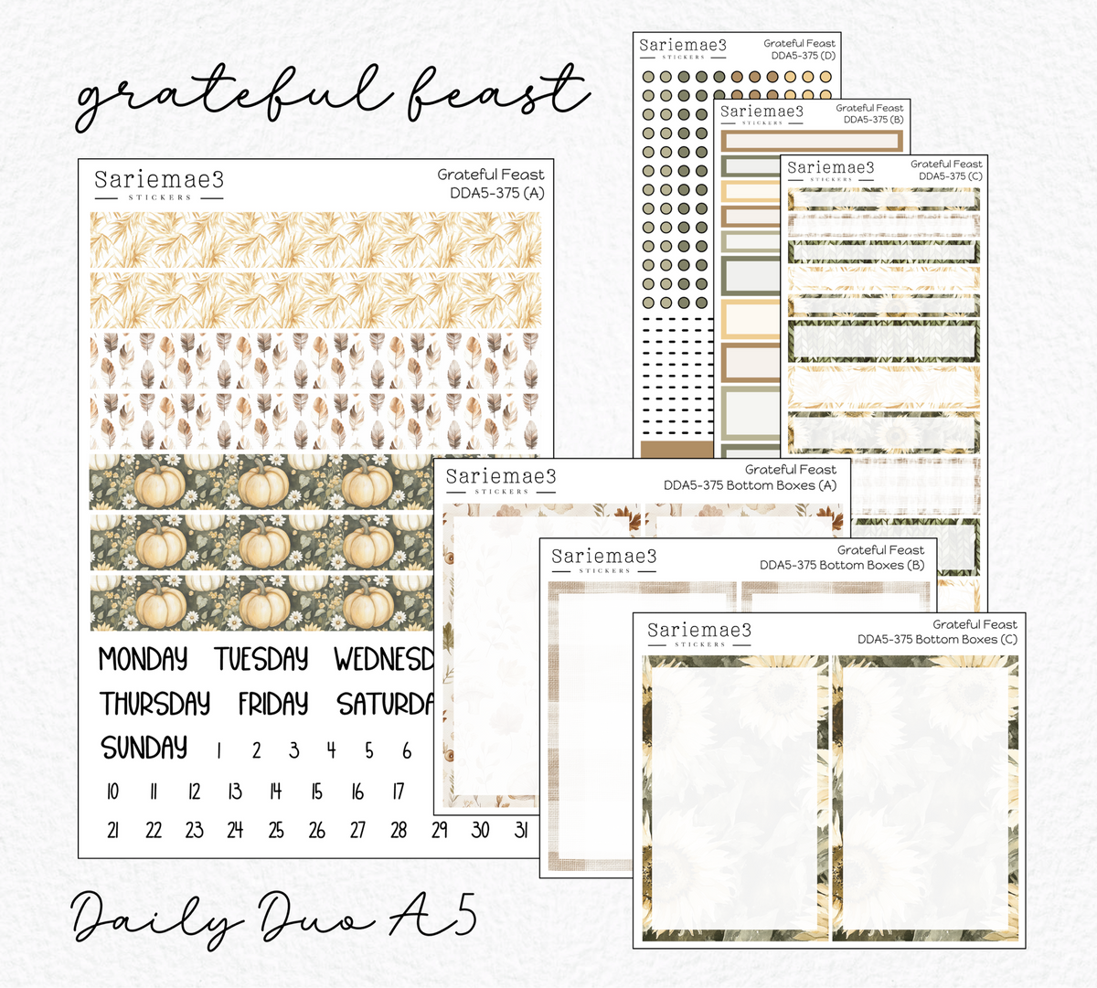 Daily Duo Kit (A5), Grateful Feast, DDA5-375
