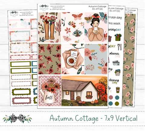Vertical Weekly Kit, Autumn Cottage, V-177