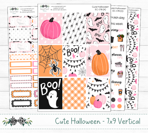 Vertical Weekly Kit, Cute Halloween, V-178