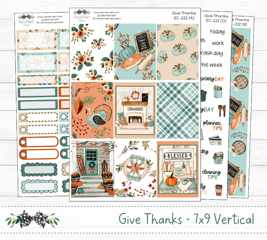 Vertical Weekly Kit, Give Thanks, V-222