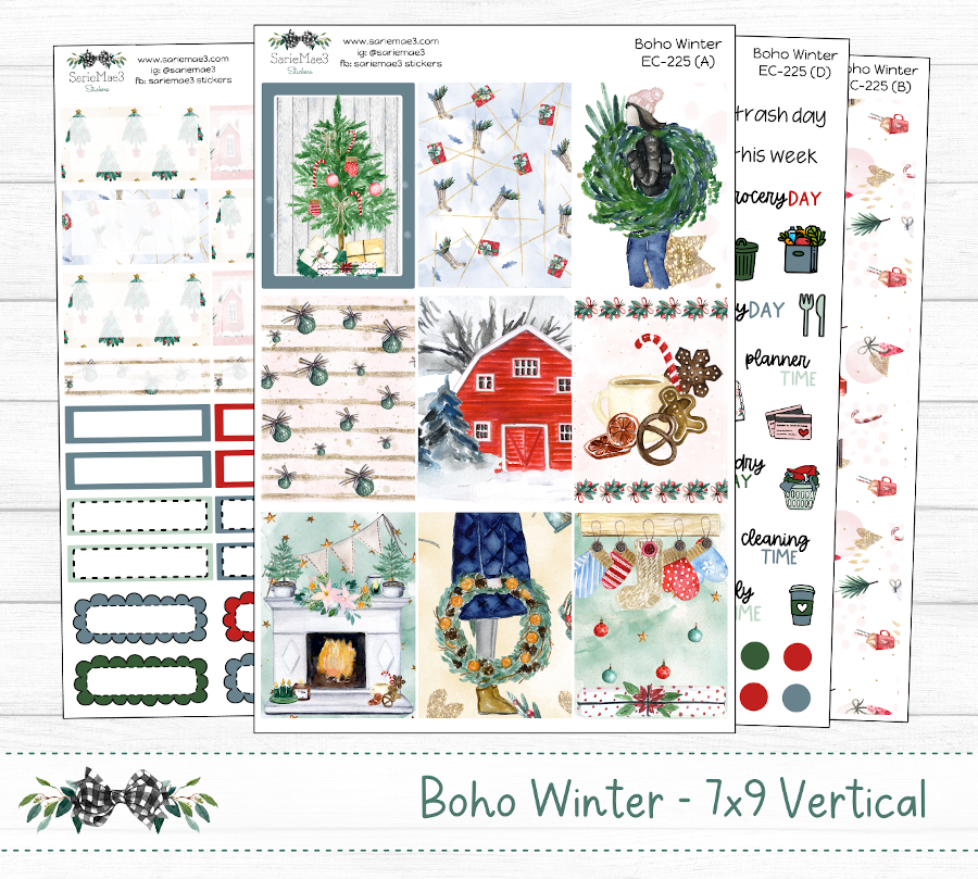 Vertical Weekly Kit, Boho Winter, V-225