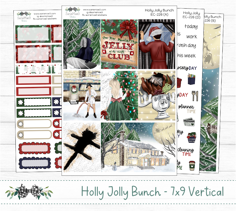 Vertical Weekly Kit, Holly Jolly Bunch, V-226
