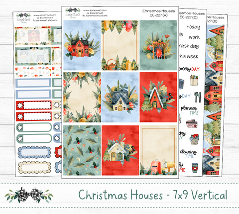 Vertical Weekly Kit, Christmas Houses, V-227