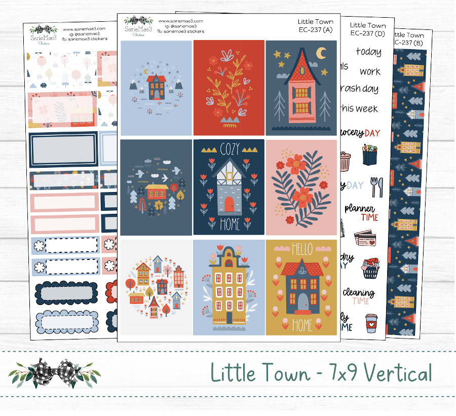 Vertical Weekly Kit, Little Town, V-237
