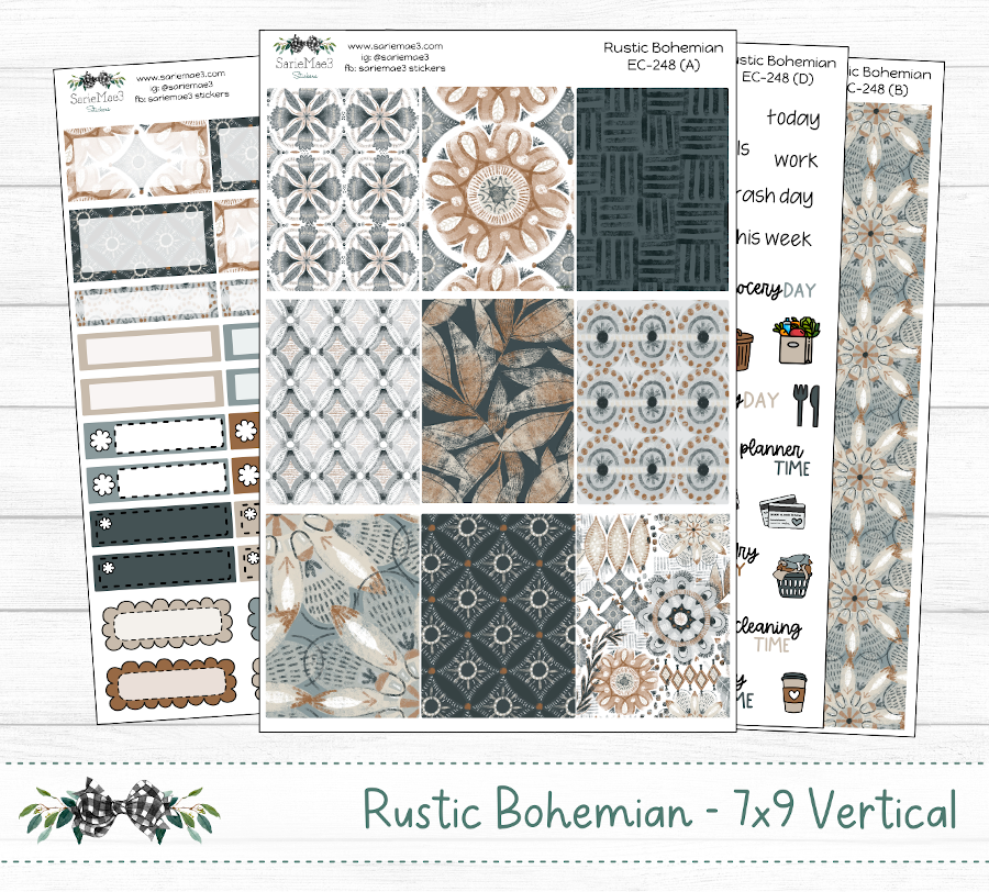 Vertical Weekly Kit, Rustic Bohemian, V-248