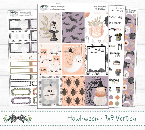 Vertical Weekly Kit, Howl-ween, V-254