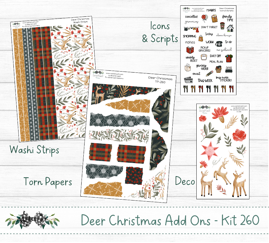 Vertical Weekly Kit, Deer Christmas, V-260