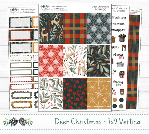 Vertical Weekly Kit, Deer Christmas, V-260