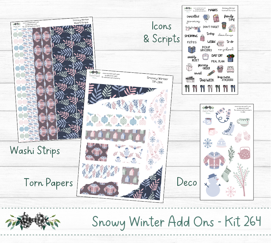 Vertical Weekly Kit, Snowy Winter, V-264