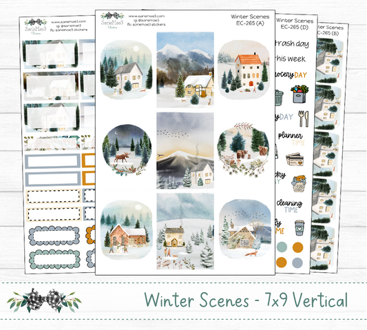 Vertical Weekly Kit, Winter Scenes, V-265
