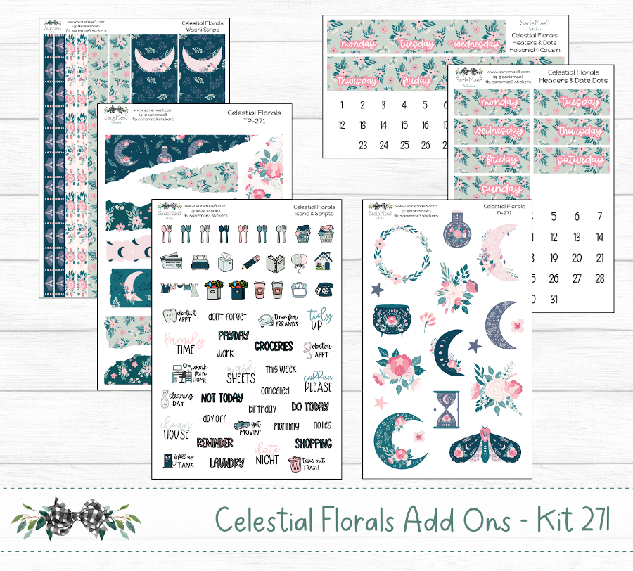 Vertical Weekly Kit, Celestial Florals, V-271
