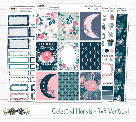 Vertical Weekly Kit, Celestial Florals, V-271