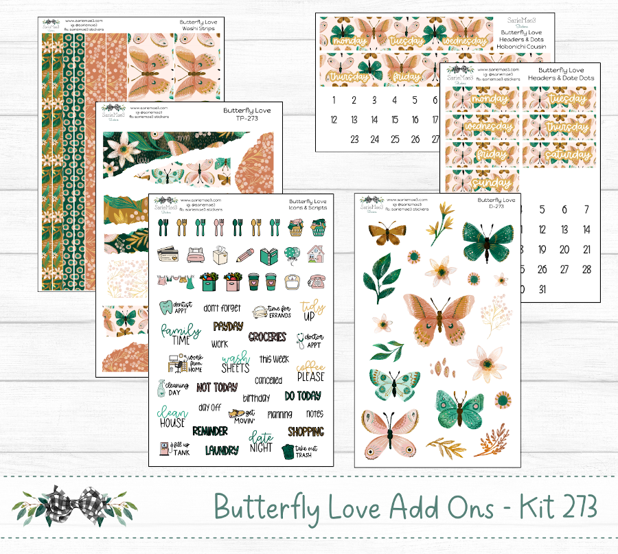 Vertical Weekly Kit, Butterfly Love, V-273