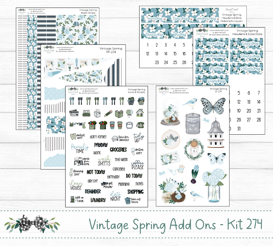 Vertical Weekly Kit, Vintage Spring, V-274