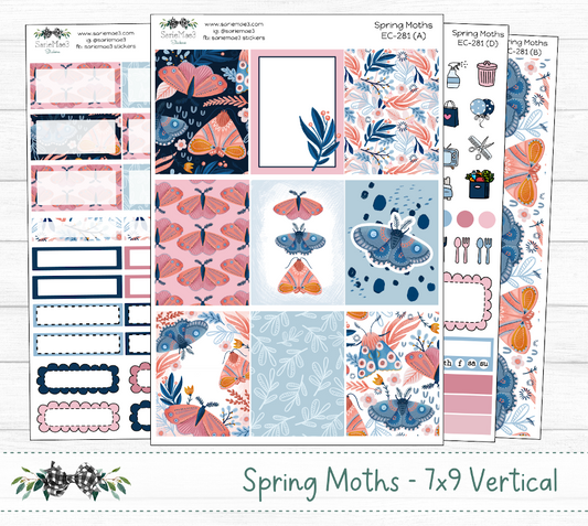 Vertical Weekly Kit, Spring Moths, V-281