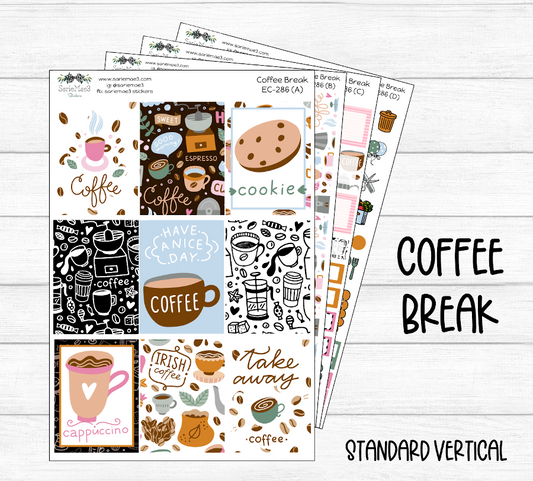 Vertical Weekly Kit, Coffee Break, V-286