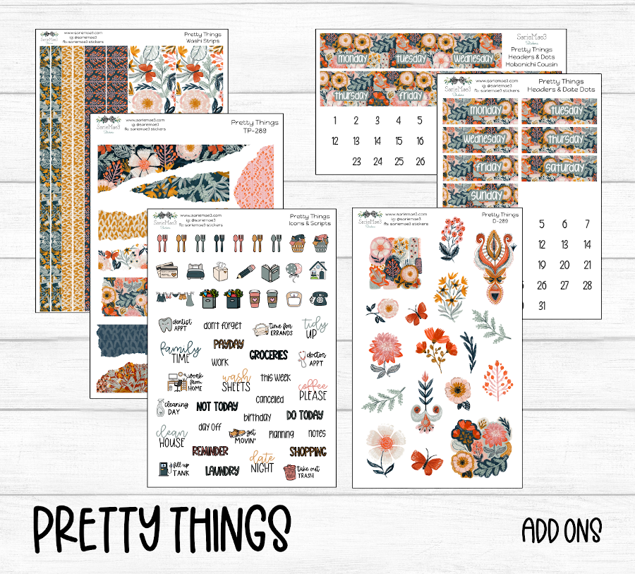 Vertical Weekly Kit, Pretty Things, V-289