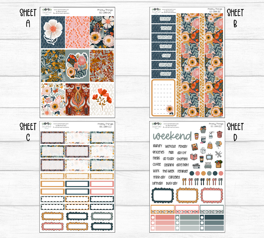 Vertical Weekly Kit, Pretty Things, V-289