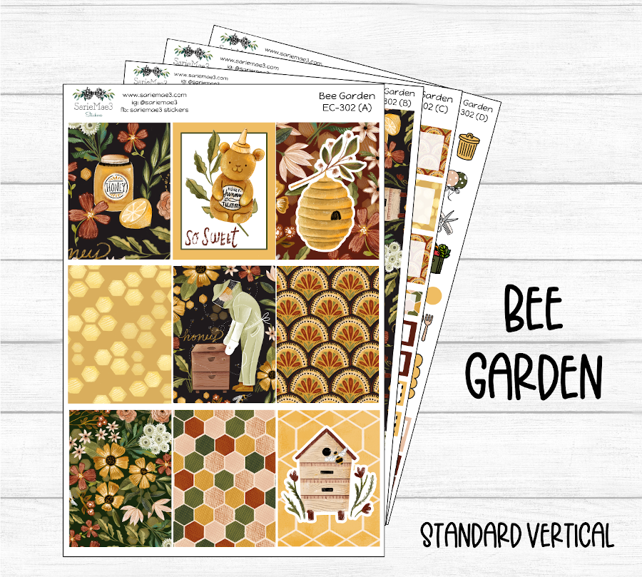 Vertical Weekly Kit, Bee Garden, V-302