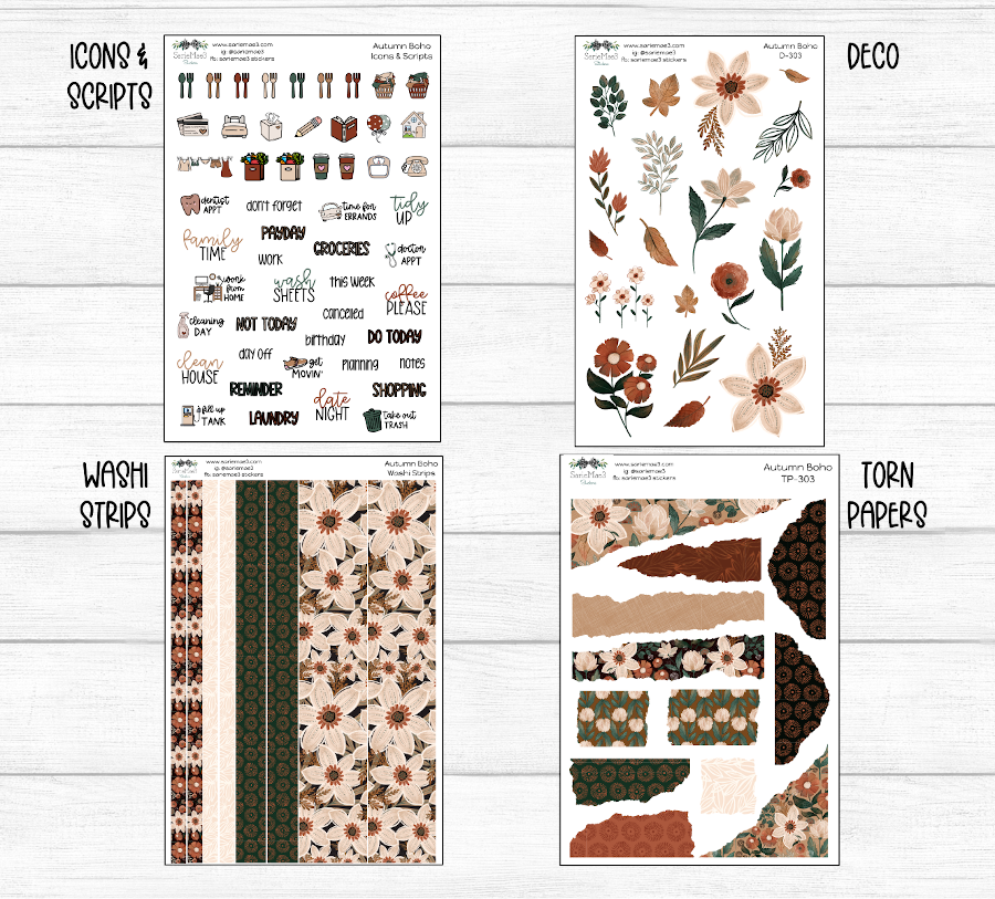 Weekly Kit Add Ons, Autumn Boho, Kit 303