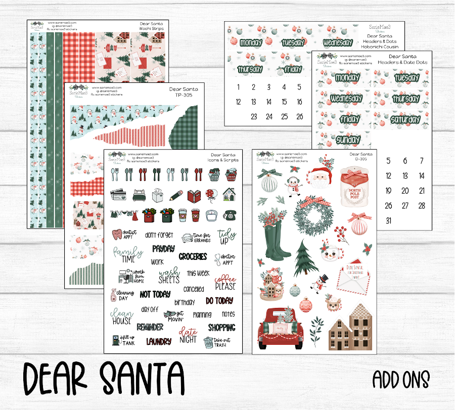 Weekly Kit Add Ons, Dear Santa, Kit 305