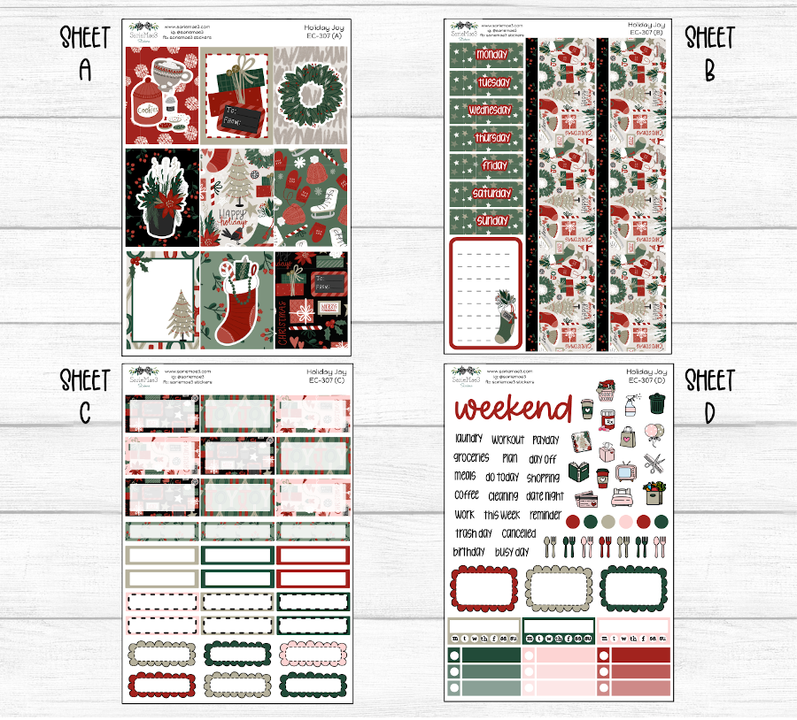 Vertical Weekly Kit, Holiday Joy, V-307