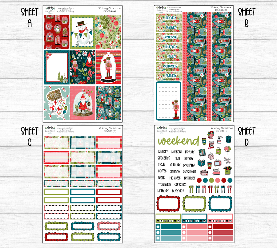 Vertical Weekly Kit, Whimsy Christmas, V-309