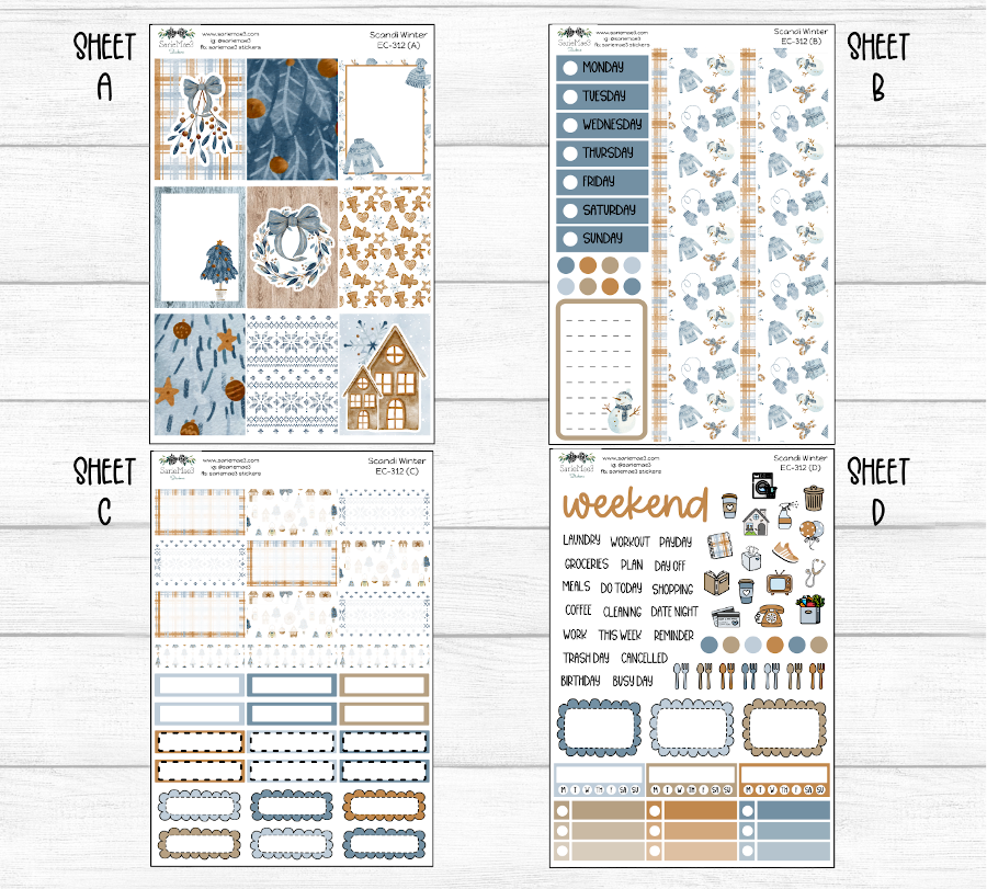 Vertical Weekly Kit, Scandi Winter, V-312