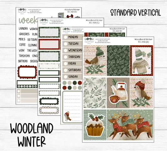 Vertical Weekly Kit, Woodland Winter, V-316