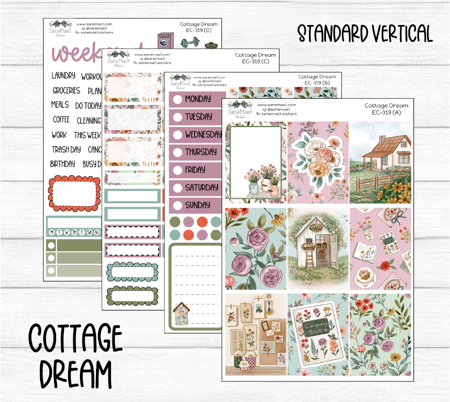 Vertical Weekly Kit, Cottage Dream, V-319