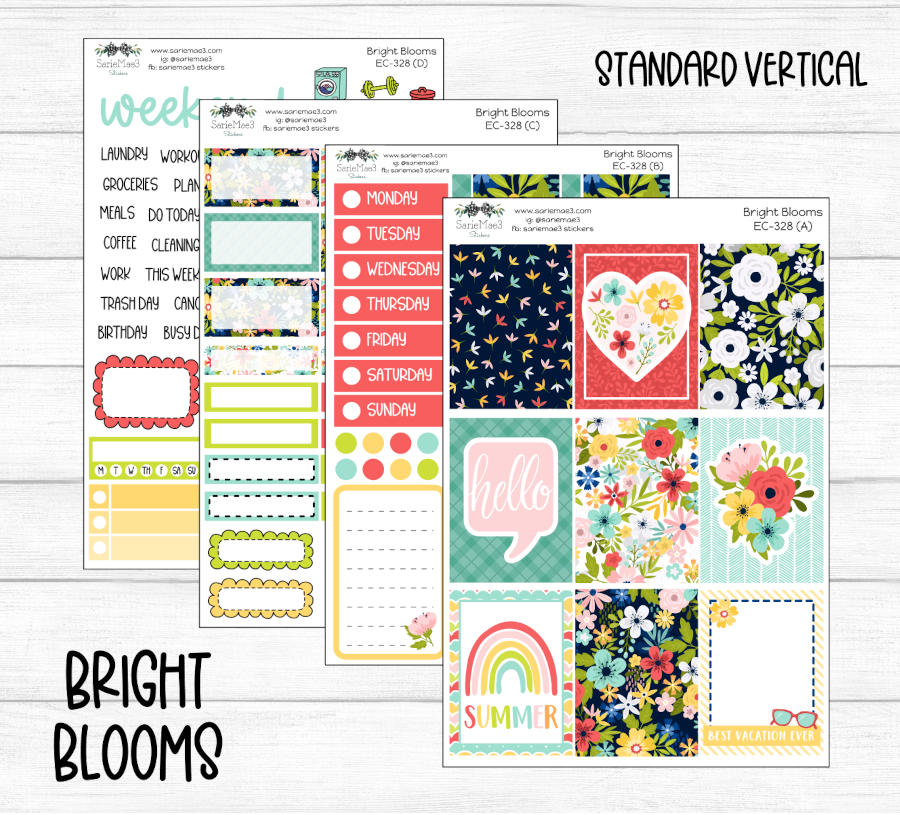 Vertical Weekly Kit, Bright Blooms, V-328