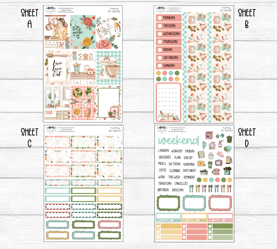 Vertical Weekly Kit, Yummy, V-329