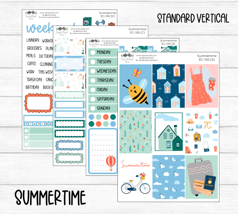 Vertical Weekly Kit, Springtime, V-330