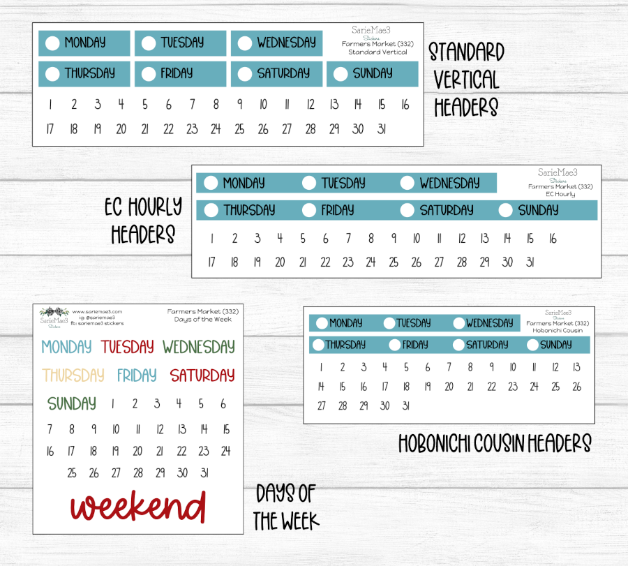 Weekly Kit Add Ons, Farmers Market, Kit 332