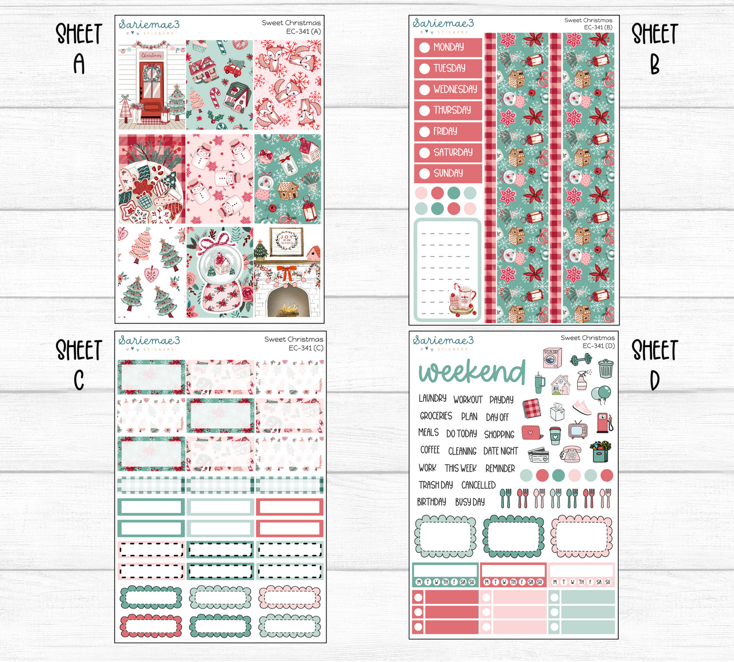 Vertical Weekly Kit, Sweet Christmas, V-341