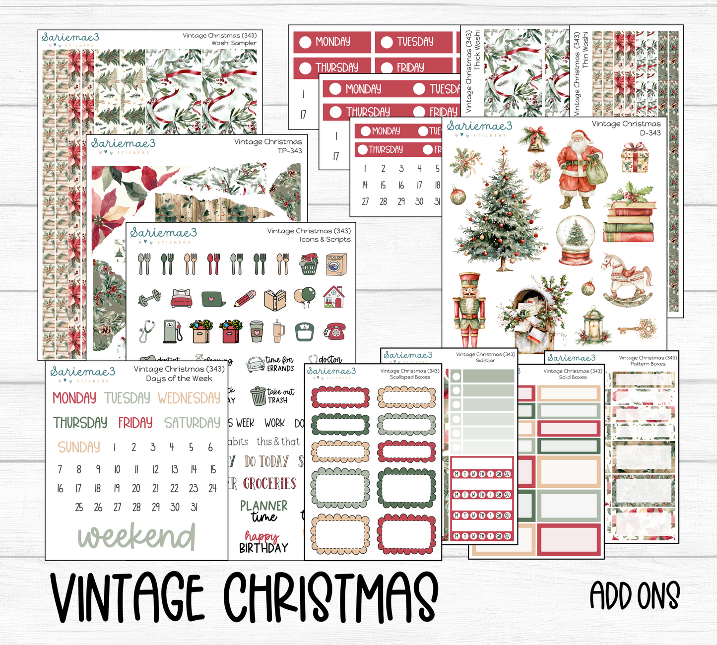 Weekly Kit Add Ons, Vintage Christmas, Kit 343