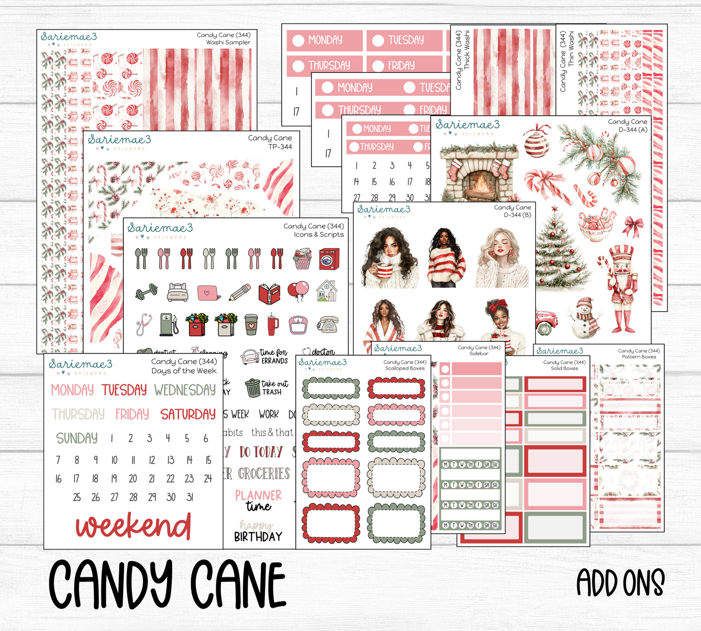 Weekly Kit Add Ons, Candy Cane, Kit 344